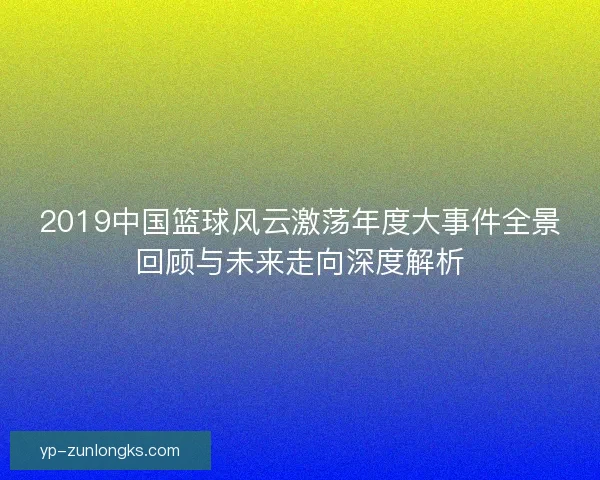2019中国篮球风云激荡年度大事件全景回顾与未来走向深度解析