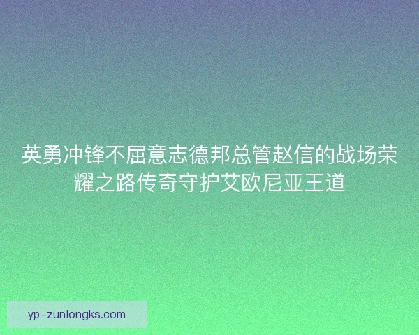 英勇冲锋不屈意志德邦总管赵信的战场荣耀之路传奇守护艾欧尼亚王道 英勇冲锋不屈意志德邦总管赵信的战场荣耀之路传奇守护艾欧尼亚王道