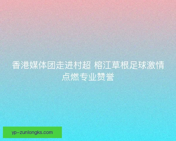香港媒体团走进村超 榕江草根足球激情点燃专业赞誉 香港媒体团走进村超 榕江草根足球激情点燃专业赞誉